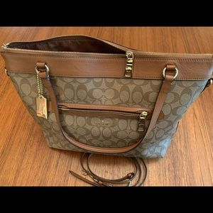 Coach Signature coated canvas tote